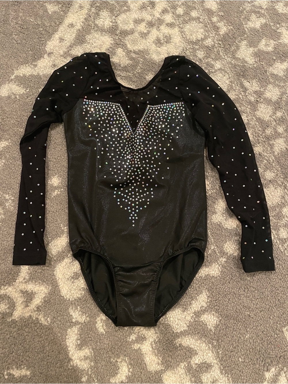 Black sparkle long sleeve leotard 6